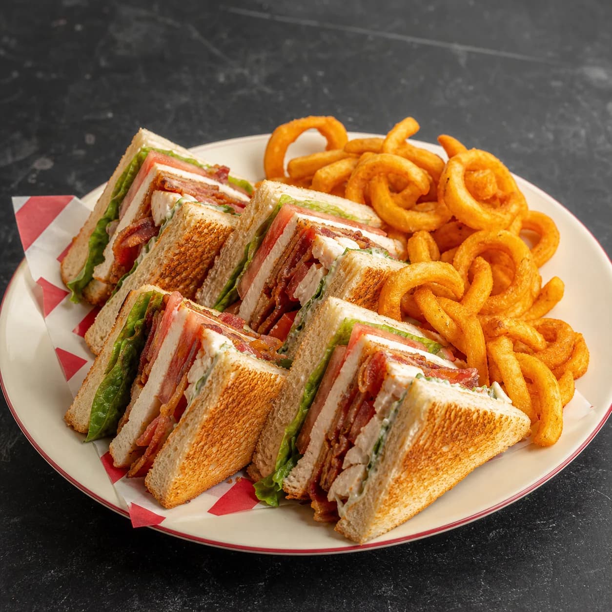 The Famous Club Sandwich served at Becks Cafe