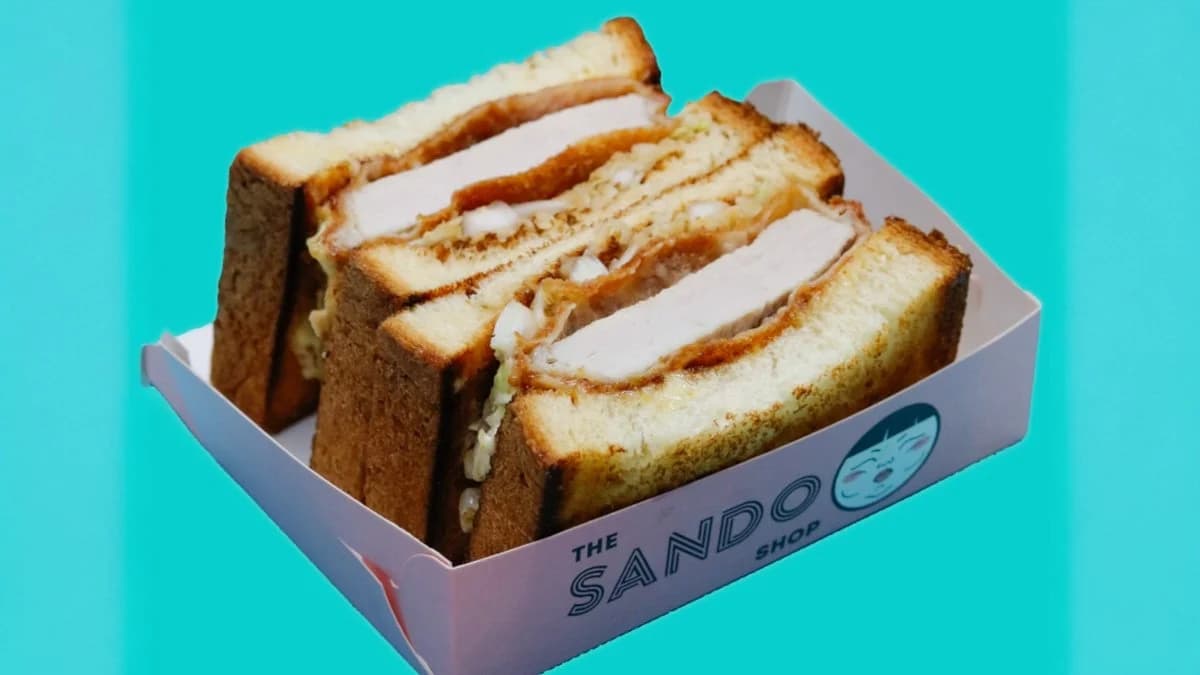 Pork katsu sando in The Sando Shop branded tray