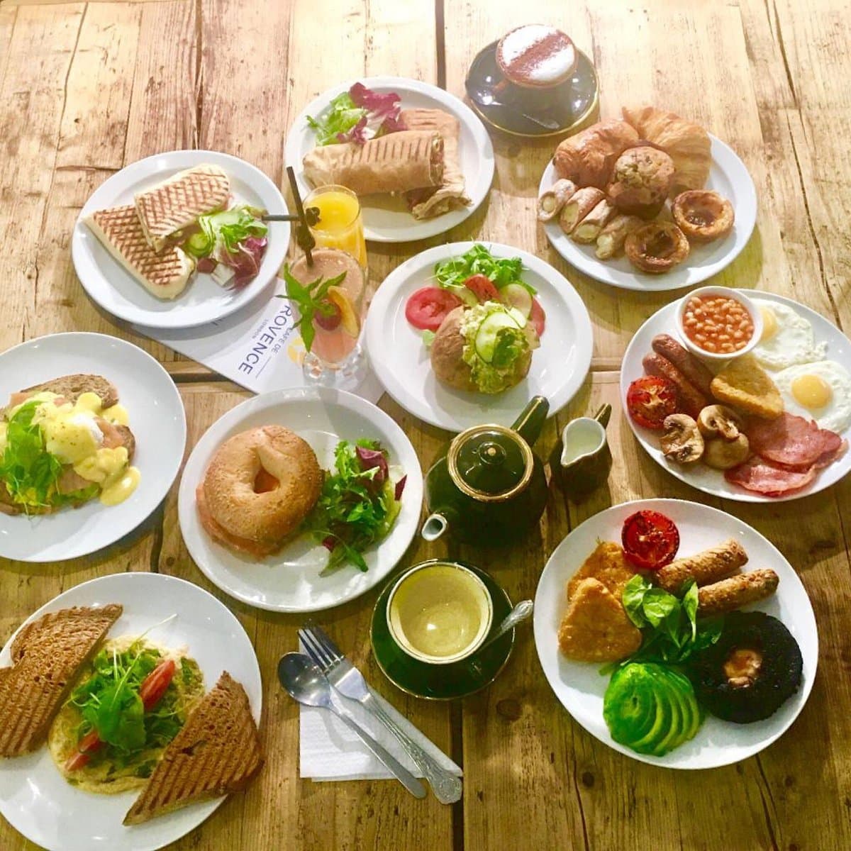 A varied selection of Café de Provence breakfast plates